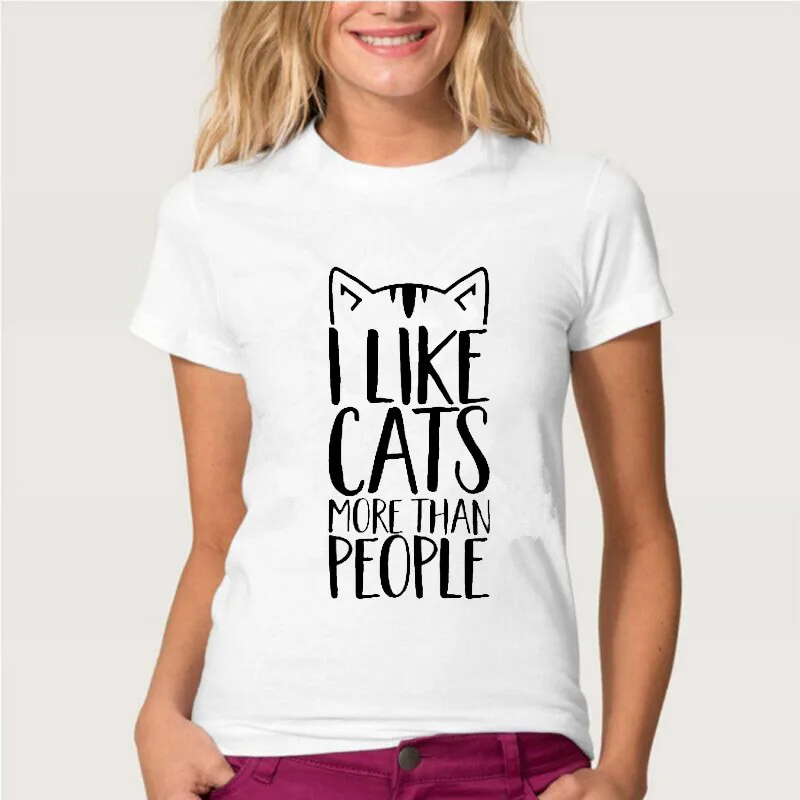 Topjini Новая мода I LOVE MY CAT с принтом собаки белые футболки Для женщин короткий рукав Футболка круглым вырезом