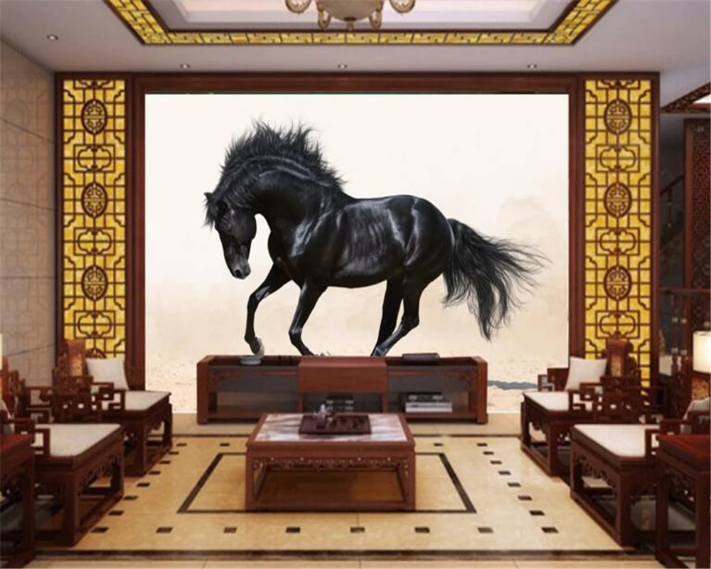 Beibehang Custom 3D Wallpaper Black Horse Photo Wallpaper TV Sofa Background Decorative wallpaper for walls 3 d papel de parede
Beibehang Custom 3D Wallpaper Black Horse Photo Wallpaper TV Sofa Background Decorative wallpaper for walls 3 d papel de parede