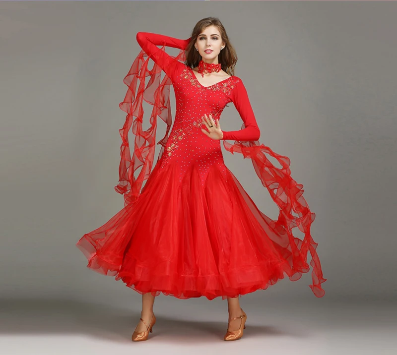 Standard Ballroom Dresses Women Long Sleeve Lycra Stretchy Ballroom Dancing Costume Adult Waltz Ballroom Competition Dance Dress
Standard Ballroom Dresses Women Long Sleeve Lycra Stretchy Ballroom Dancing Costume Adult Waltz Ballroom Competition Dance Dress