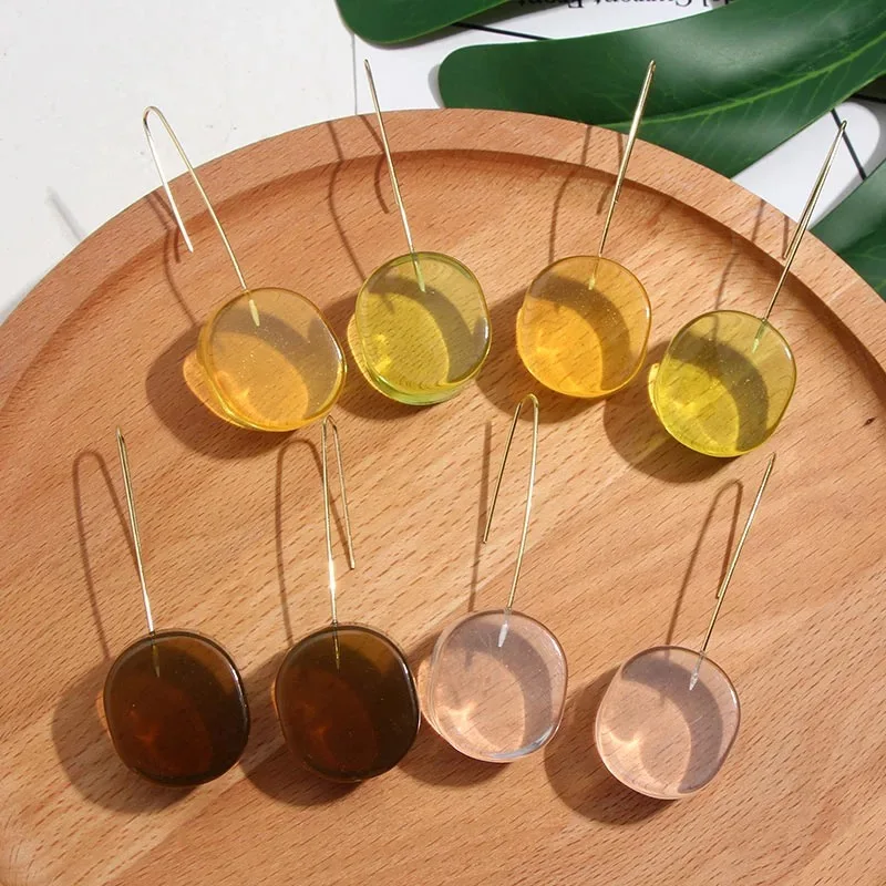 Translucent colored acrylic geometric elliptic chic earrings elegant trendy long pendant fashion earrings designed for women's y
Translucent colored acrylic geometric elliptic chic earrings elegant trendy long pendant fashion earrings designed for women's y