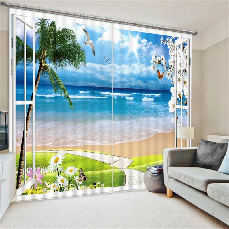 Customized Seascape Luxury 3D Blackout Window Curtain Drapes For Living room Bed room Hotel Wall Tapestry Cortinas
Customized Seascape Luxury 3D Blackout Window Curtain Drapes For Living room Bed room Hotel Wall Tapestry Cortinas