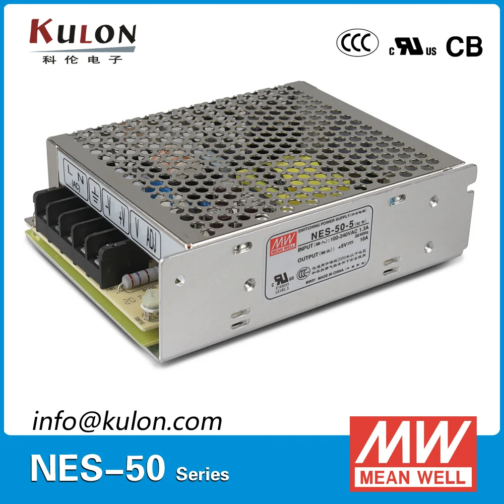 Подлинная Meanwell NES 50 5 преобразователь переменного тока в постоянный один Выход 50W