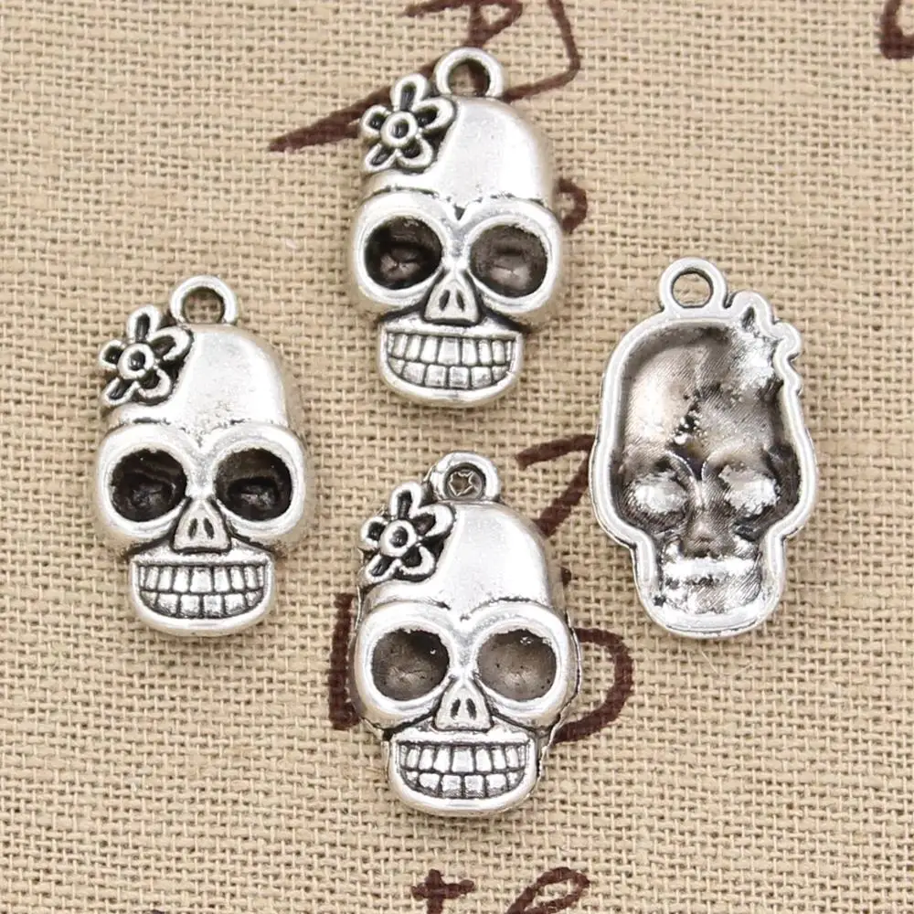10pcs Charms Skeleton Skull 21x13mm Antique Tibetan Bronze Silver Color Pendant Findings Accessories DIY Vintage Choker Jewelry
10pcs Charms Skeleton Skull 21x13mm Antique Tibetan Bronze Silver Color Pendant Findings Accessories DIY Vintage Choker Jewelry
