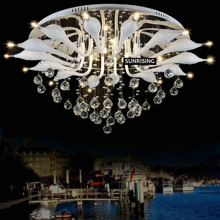 Crystal Modern LED Ceiling Lights G4 Luminaria Teto Luminaire Lustres Swan Cristal Ceiling Lamps
Crystal Modern LED Ceiling Lights G4 Luminaria Teto Luminaire Lustres Swan Cristal Ceiling Lamps