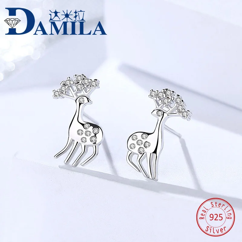 Fashion Crystal deer 925 sterling silver earings for women Silver S925 jewelry stud earring cz cute earing female
Fashion Crystal deer 925 sterling silver earings for women Silver S925 jewelry stud earring cz cute earing female