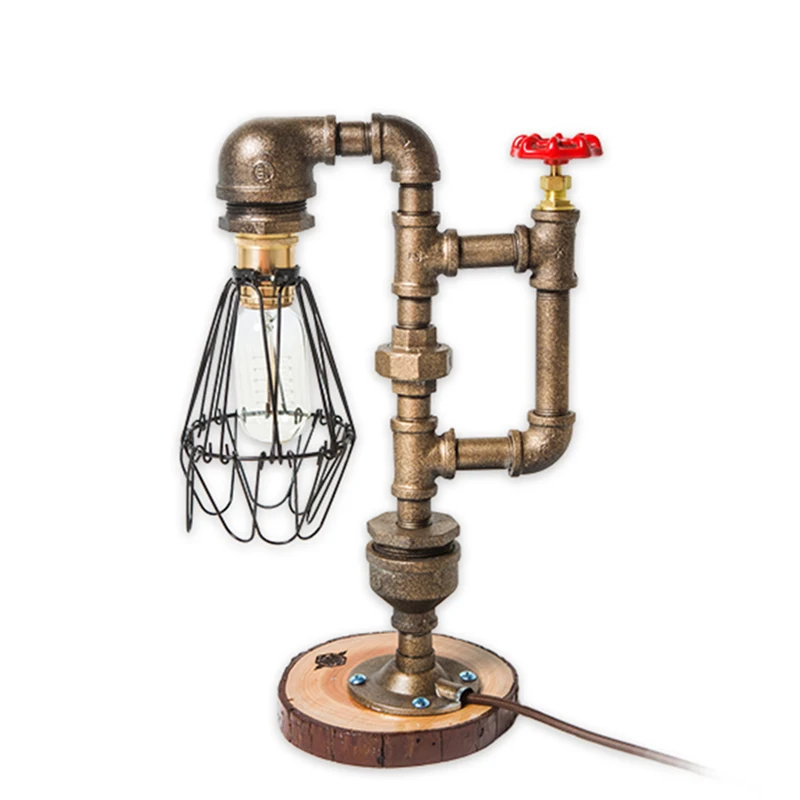 Newly Vintage LOFT industrial iron water pipe desk lamp table lights countryside wood base nightlight dimmable desk lights
Newly Vintage LOFT industrial iron water pipe desk lamp table lights countryside wood base nightlight dimmable desk lights