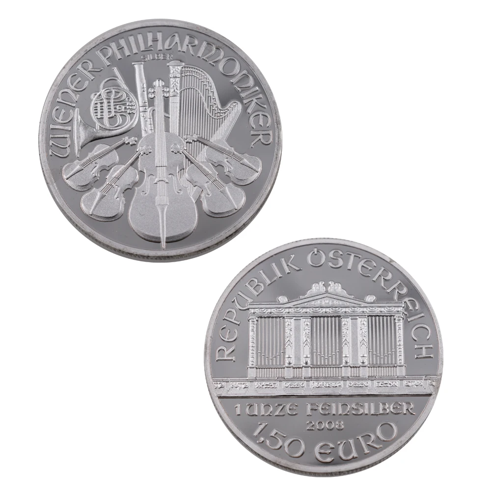 Austria Vienna Commemorative Silver Coin 999.9 Silver Plated Coin for Music Fun Home Decoration Accessories Challenge Coins
Austria Vienna Commemorative Silver Coin 999.9 Silver Plated Coin for Music Fun Home Decoration Accessories Challenge Coins