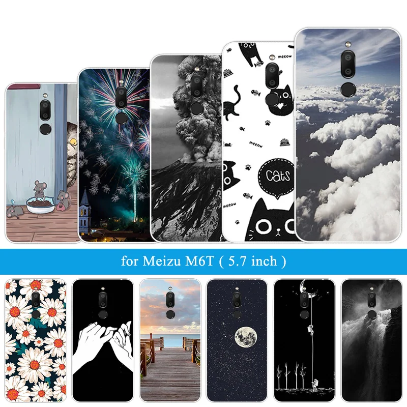 5 7 "для Meizu M6T чехол для черный мягкий мобильного телефона силиконовые