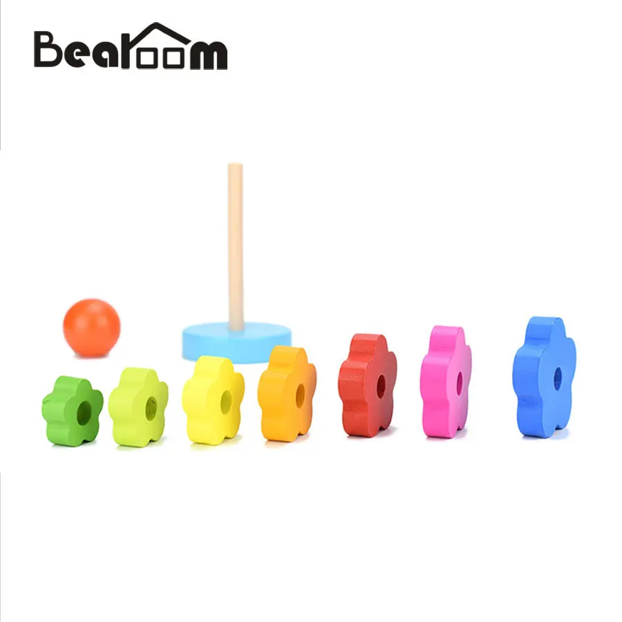 Bearoom деревянные игрушки-головоломки Радуга стековая башня Обучение Образование