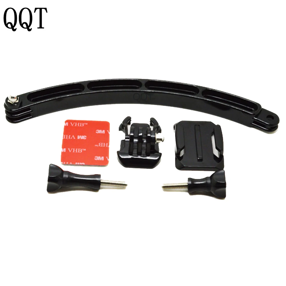 

QQT for GoPro Hero 9 8 7 6 5 4 3 + 3 2 Front Helmet Arm + Mounts + Screws + Adhesive Pads Supports for xiaomi sj4000 sj5000