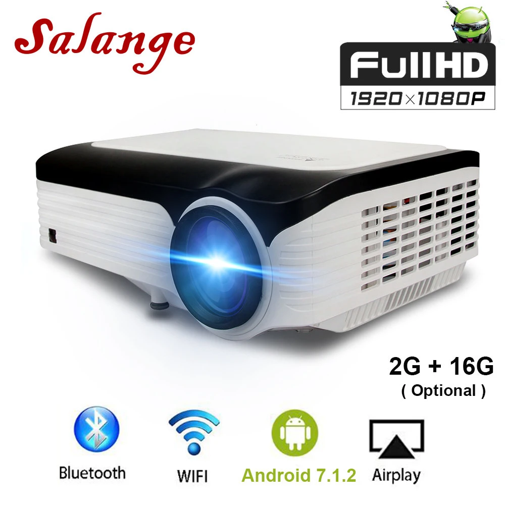 Salange P30 Новые 1920*1080 андроид проектор для видео с Android 7 1 Wi-Fi Bluetooth Full HD 1080P домашний