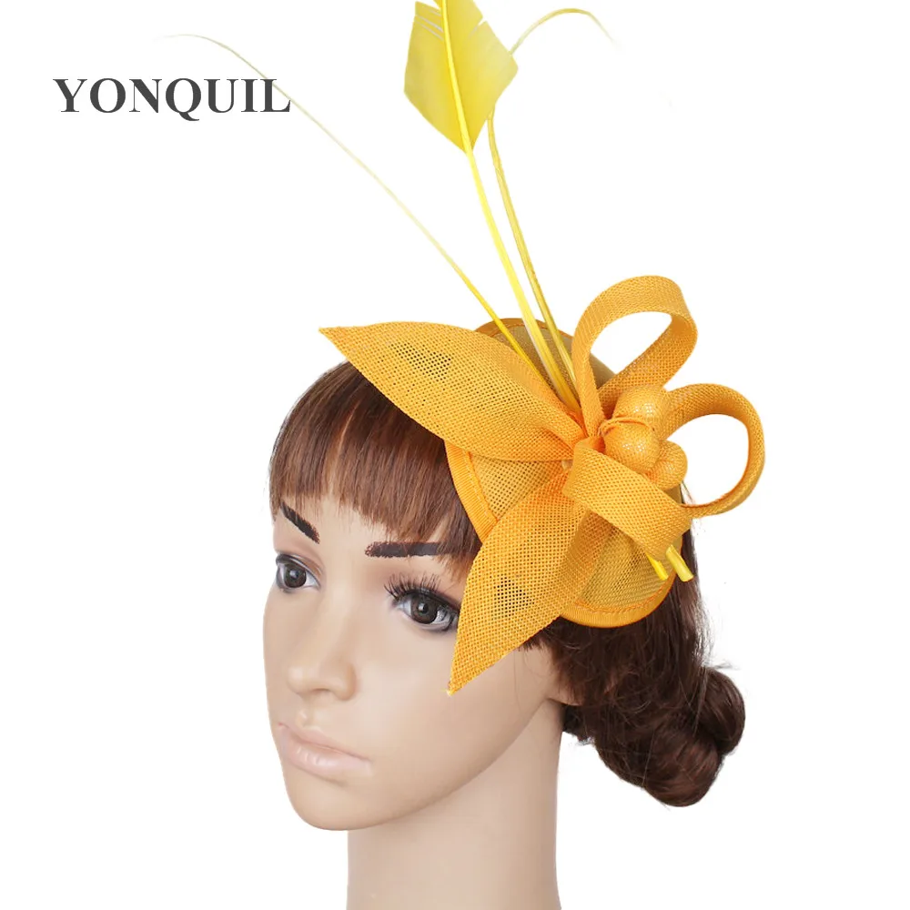 Bride Yellow Hair Fascinator Hats With Ostrich Feather Bridal Wedding Hair Accessories Event Womens Hairclips Party Headwear
Bride Yellow Hair Fascinator Hats With Ostrich Feather Bridal Wedding Hair Accessories Event Womens Hairclips Party Headwear