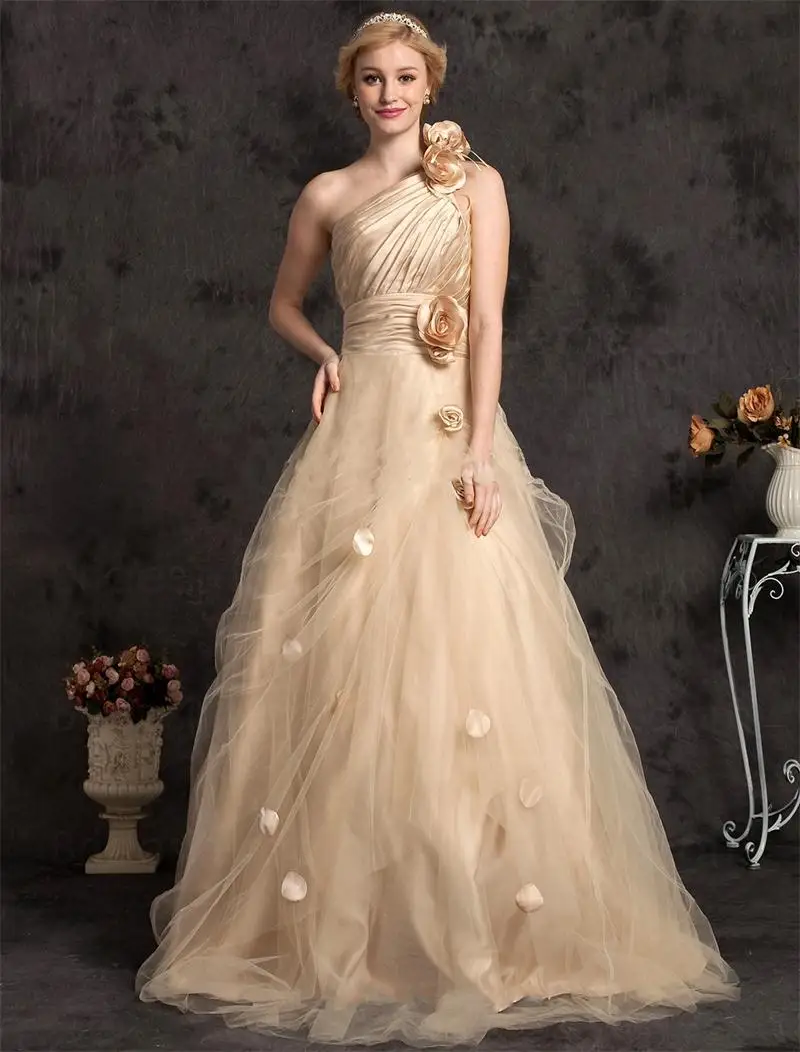 Charming One Shoulder Wedding Party Dress Scalloped Flowers Khaki Bridesmaid Dress Sleeveless Zipper Back Floor-Length Vestidos
Charming One Shoulder Wedding Party Dress Scalloped Flowers Khaki Bridesmaid Dress Sleeveless Zipper Back Floor-Length Vestidos