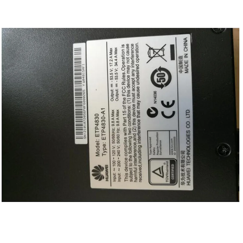 Hua Wei Original Embedded power supply System ETP4830-A1For OLT H W,ZTE,Fiberhome,C320,C220 ,MA5608T double rectification module 
Hua Wei Original Embedded power supply System ETP4830-A1For OLT H W,ZTE,Fiberhome,C320,C220 ,MA5608T double rectification module