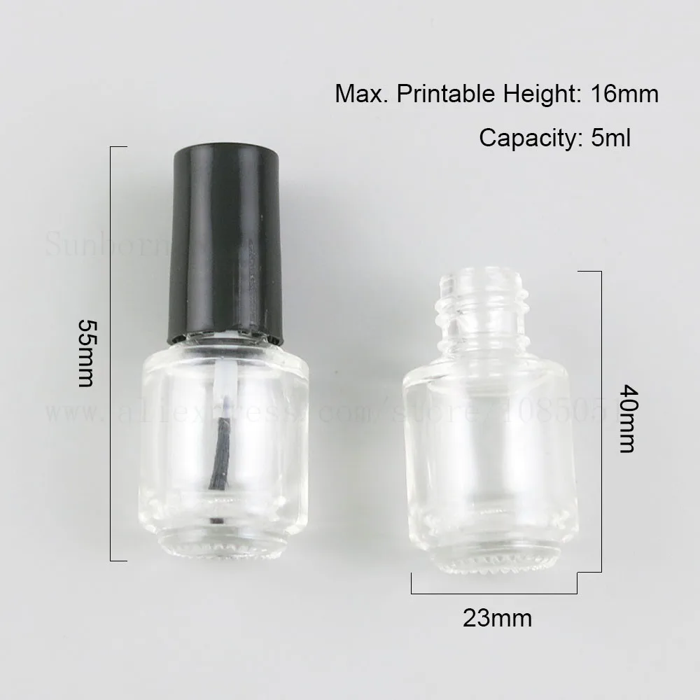 30pcs empty nail polish clear glass bottles with black lid 5ml Small Glass Nail Polish Container with Brush Cap
30pcs empty nail polish clear glass bottles with black lid 5ml Small Glass Nail Polish Container with Brush Cap