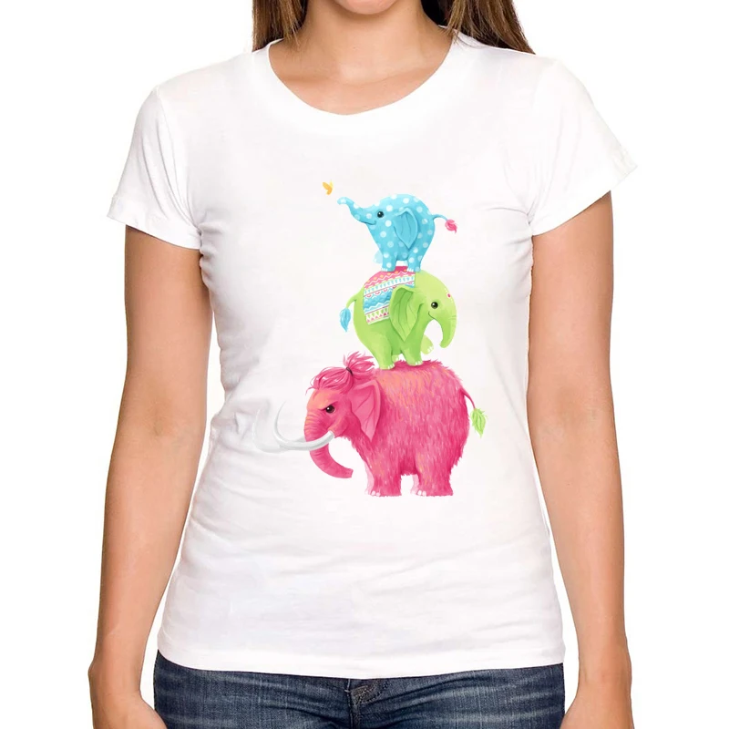 Multi Colors Funny Printed Blusa Tops T shirt Women White Short Sleeve Tees Cartoon Elephants T-shirt For Girl
Multi Colors Funny Printed Blusa Tops T shirt Women White Short Sleeve Tees Cartoon Elephants T-shirt For Girl