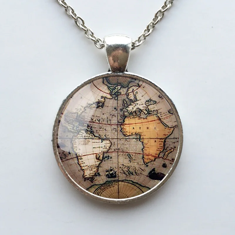 Ожерелье с кабошоном 25 мм 1 шт. Набор круглых основ ручной работы картой ожерелье |