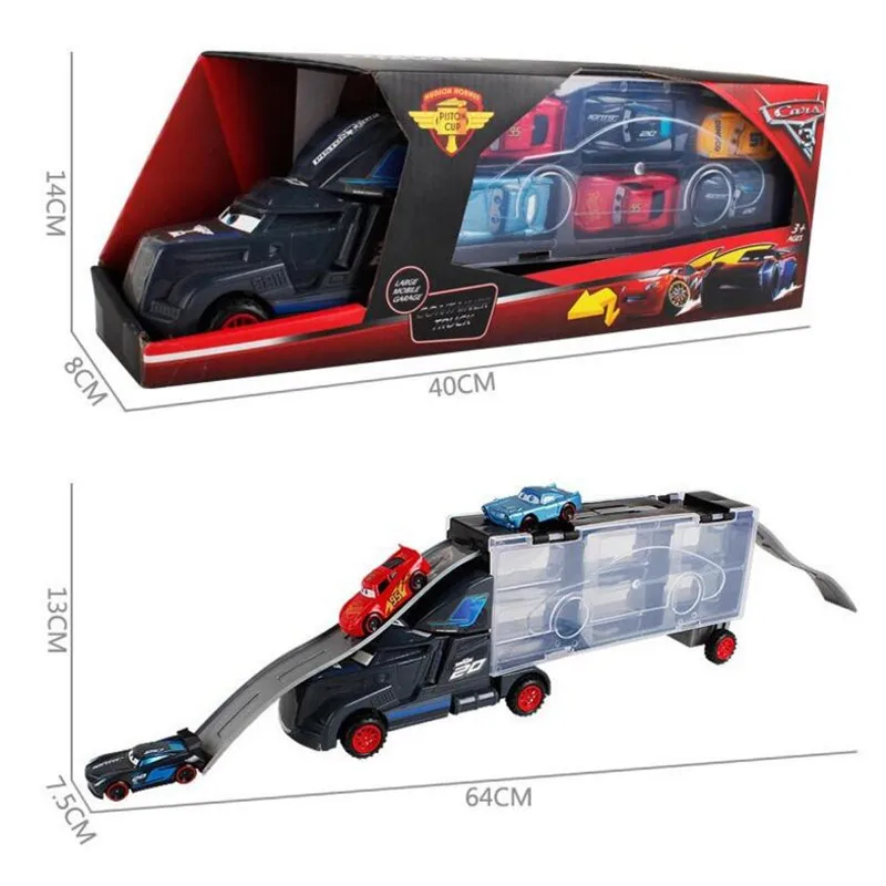 Diecast Metal Alloy Pixar Cars 3 Metal Truck Hauler with 6 Small Cars Cars 3 McQueen Jackson Storm McQueen Toys For Kids 
Diecast Metal Alloy Pixar Cars 3 Metal Truck Hauler with 6 Small Cars Cars 3 McQueen Jackson Storm McQueen Toys For Kids