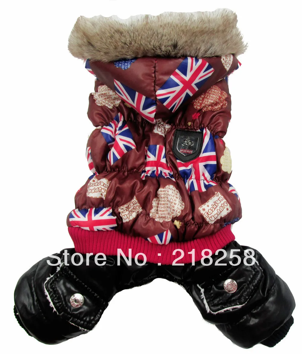Retail Coffee UK Flag Printing Pet Dogs Winter Coat Thickness Warm New Clothing For Dog | Дом и сад
