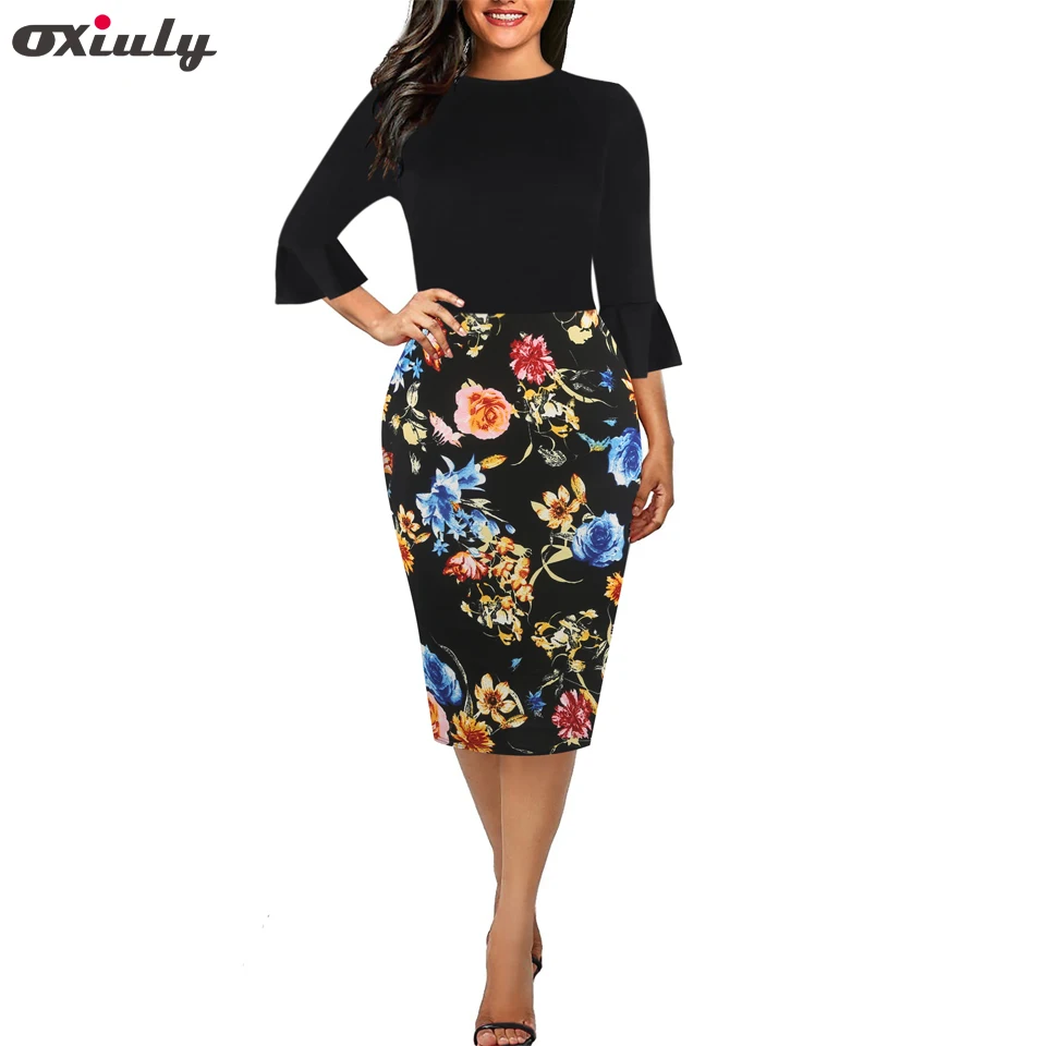 Vintage Elegant Office Lady Women Sheath Work Dresses Print vestidos Trumpet Sleeve Girls Sexy Female Retro Party Dress Oxiuly
Vintage Elegant Office Lady Women Sheath Work Dresses Print vestidos Trumpet Sleeve Girls Sexy Female Retro Party Dress Oxiuly