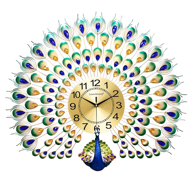 Peacock wall clock living room European creative clock household atmospheric mute clock modern decorative wall charts Chinese
Peacock wall clock living room European creative clock household atmospheric mute clock modern decorative wall charts Chinese
