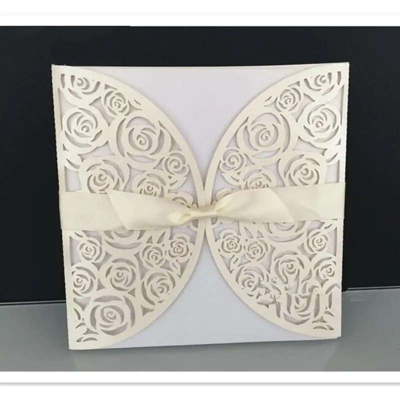 50pcs Delicate Carved Rose Design Noble Wedding Party Invitation Card for Wedding Business Party Birthday Decoration Supplies
50pcs Delicate Carved Rose Design Noble Wedding Party Invitation Card for Wedding Business Party Birthday Decoration Supplies