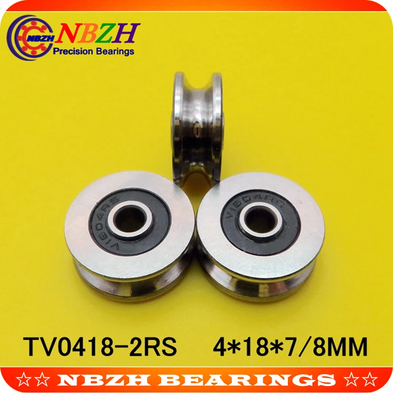 

1 PC High Quality 4mm V Groove steel roller bearings JS0418U V1804-2RS U groove pulley ball bearing 4*18*8 mm V1804 0418UU