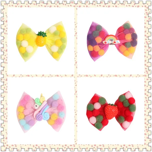 12pcs ins Boutique Cute Unicorn Gauze Bow Hairpins Pom Pom Fruits Bowknot Hair Clips Princess Headwear Fashion Hair Accessories
12pcs ins Boutique Cute Unicorn Gauze Bow Hairpins Pom Pom Fruits Bowknot Hair Clips Princess Headwear Fashion Hair Accessories