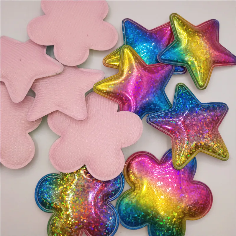 Wholesale 100pcs/lot 6cm Shiny pu Star/flower Padded Applique for DIY Children headwear Accessories & DIY Craft Decoration
Wholesale 100pcs/lot 6cm Shiny pu Star/flower Padded Applique for DIY Children headwear Accessories & DIY Craft Decoration