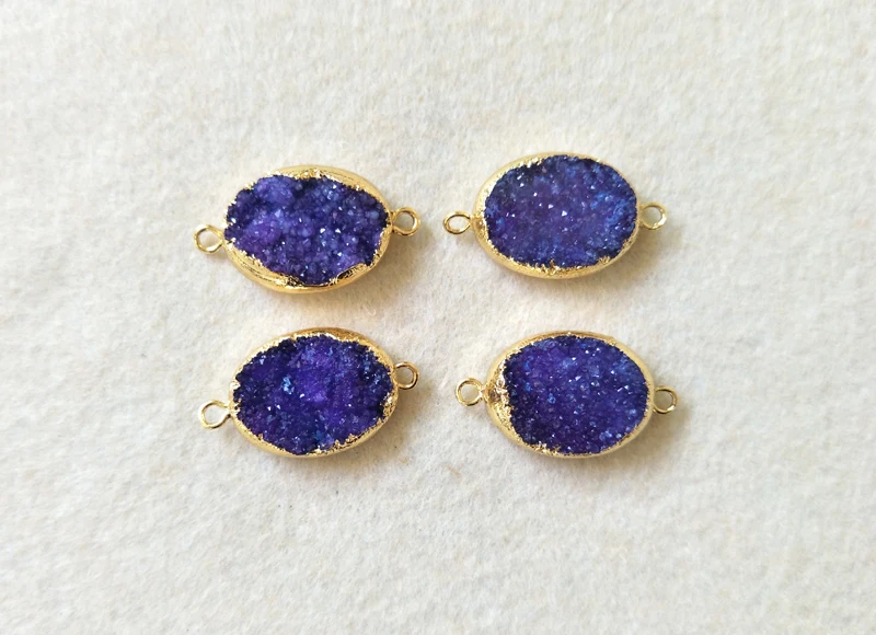 5pcs Natural amethyst Agate geode Gold Plated Druzy Connector Drusy Gemstone Jewelry For DIY Making Bracelet necklace CT11
5pcs Natural amethyst Agate geode Gold Plated Druzy Connector Drusy Gemstone Jewelry For DIY Making Bracelet necklace CT11
