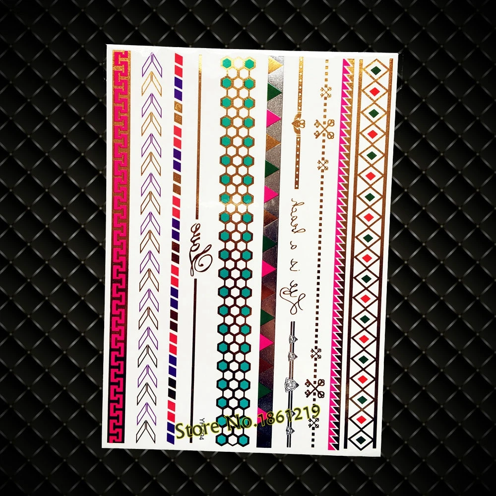 New Arrow Chains Fake Henna Mehndi Temporary Metallic Tattoo Stickers WOmen Bracelet Jewel Paste Arm Sleeve Tattoo Selfie GYH094
New Arrow Chains Fake Henna Mehndi Temporary Metallic Tattoo Stickers WOmen Bracelet Jewel Paste Arm Sleeve Tattoo Selfie GYH094