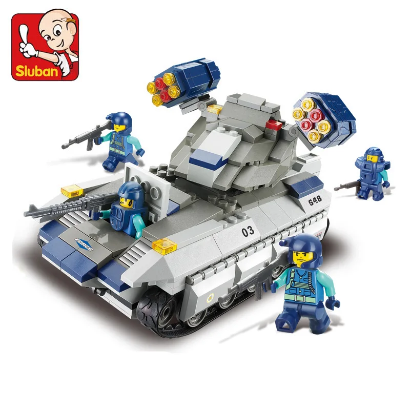 Sluban совместим с Lego войска из натуральной ракета Автоцистерна Модель Кирпичи