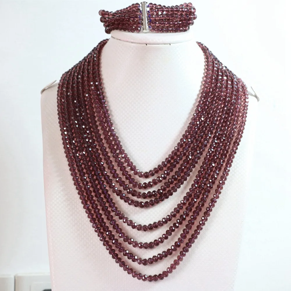 bright purple crystal glass 4x6mm beads fashion diy jewelry set 8 rows chain nacklace 5 rows bracelet B853
bright purple crystal glass 4x6mm beads fashion diy jewelry set 8 rows chain nacklace 5 rows bracelet B853