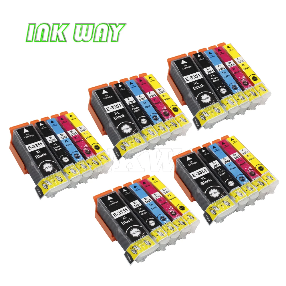 INK WAY 25 PACK Replacement ink 33 T3351-T3364 for xp-630 xp-640 xp-530 xp-540 xp-645 xp-900 etc.
INK WAY 25 PACK Replacement ink 33 T3351-T3364 for xp-630 xp-640 xp-530 xp-540 xp-645 xp-900 etc.