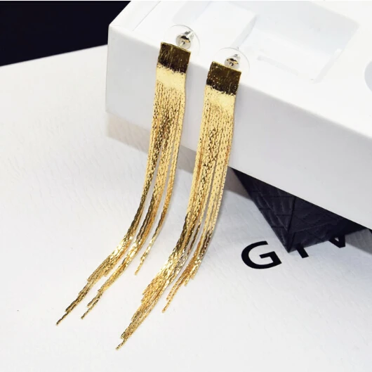Fashion Earrings Jewelry Accessories Long Metal chain tassel earring Vintage Earrings for Women
Fashion Earrings Jewelry Accessories Long Metal chain tassel earring Vintage Earrings for Women