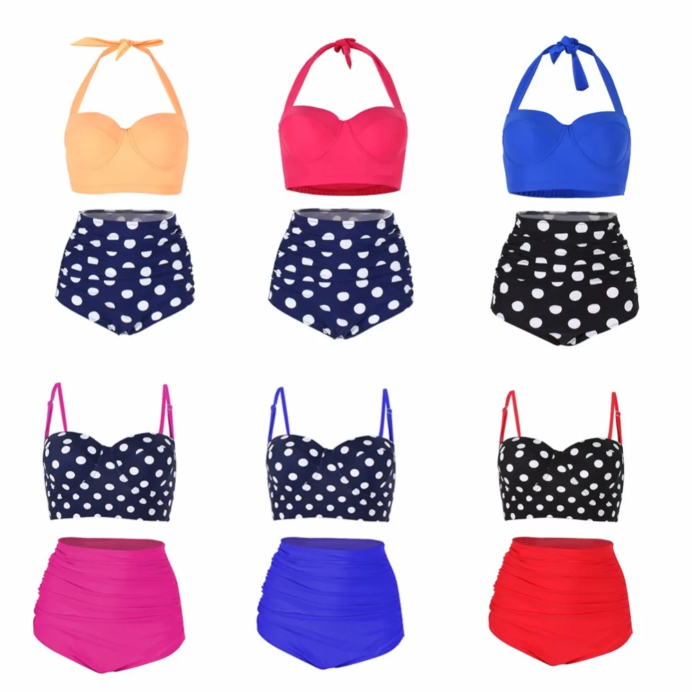Women Vintage High-waisted Bikini Set Swimsuit Solid and dot swimwear women 2019 push up sexy bikini plus size 3XL bathing suit
Women Vintage High-waisted Bikini Set Swimsuit Solid and dot swimwear women 2019 push up sexy bikini plus size 3XL bathing suit