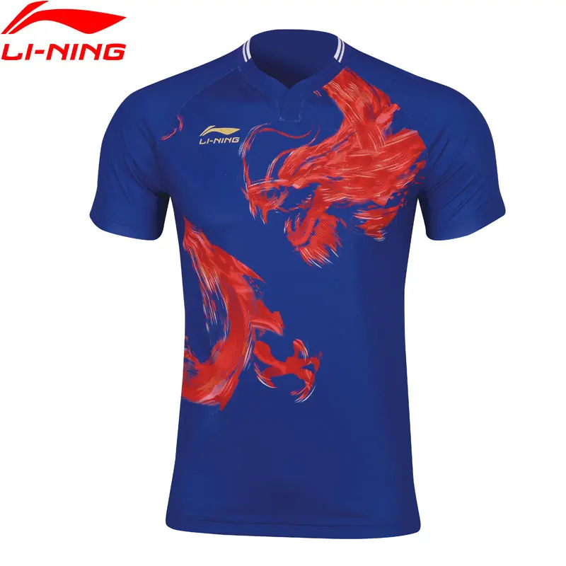 Li Ning Мужская футболка для настольного тенниса национальная команда спонсор