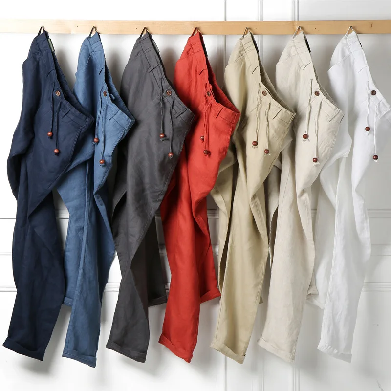 Spring Summer Thin 100% Linen Pants Men Casual Loose Breathable Mid-waist Trousers Men Plus Size M-4XL Men Pants pantalon homme
Spring Summer Thin 100% Linen Pants Men Casual Loose Breathable Mid-waist Trousers Men Plus Size M-4XL Men Pants pantalon homme