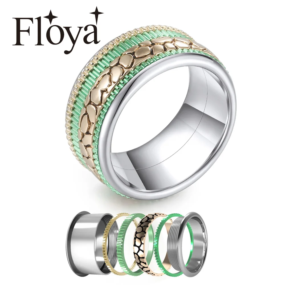 Женское и мужское кольцо в стиле бохо Floya эксклюзивное обручальное из титана Joyas