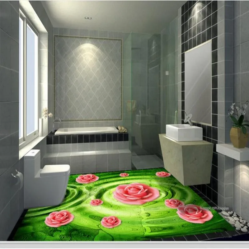 beibehang Large custom flooring sticks rose green water ripple bathroom waterproof skid thickening 3D floor decoration
beibehang Large custom flooring sticks rose green water ripple bathroom waterproof skid thickening 3D floor decoration
