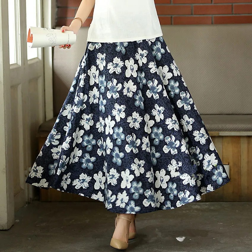 2021 Women Summer Casual Skirts Elastic Waist Fashion Bohemia Mid-Calf Pleated Skirt Saias Femininas Cotton&Line Skirt
2021 Women Summer Casual Skirts Elastic Waist Fashion Bohemia Mid-Calf Pleated Skirt Saias Femininas Cotton&Line Skirt