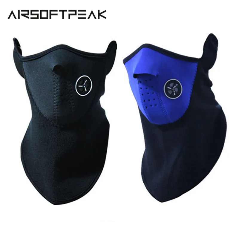 Уличная велосипедная маска теплая флисовая полумаска для лица капюшон защитный