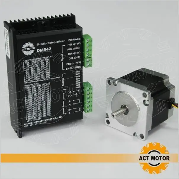 ACT Motor 1PC Nema23 Stepper Motor Single Shaft 23HS6620 Single Shaft 185oz 2A 6-Lead+Driver DM542 4.2A 50V 128Micro Automation
ACT Motor 1PC Nema23 Stepper Motor Single Shaft 23HS6620 Single Shaft 185oz 2A 6-Lead+Driver DM542 4.2A 50V 128Micro Automation