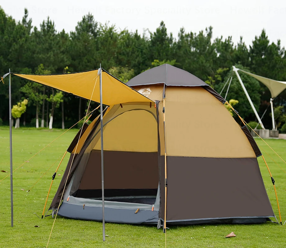 Hewolf Outdoor Camping Tent Double-Layer Automatic Tent Wateroproof Large Space Family Tent Breathable Outdoor Beach Tent
Hewolf Outdoor Camping Tent Double-Layer Automatic Tent Wateroproof Large Space Family Tent Breathable Outdoor Beach Tent