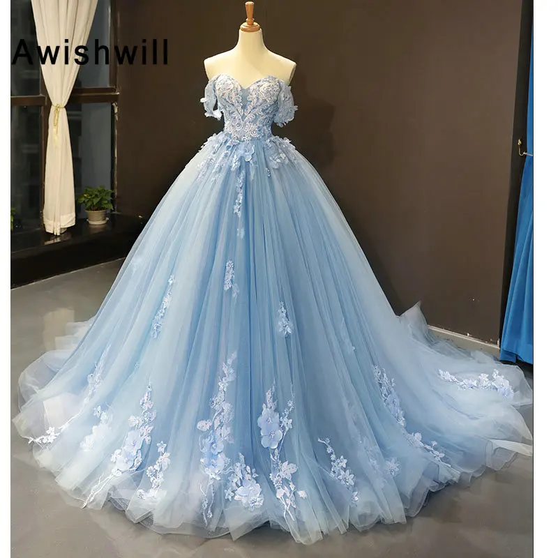 Gorgeous Ball Gown Prom Dress 3D Flowers Appliques Tulle Evening Dresses Off The Shoulder Vestido De Festa Formal Dress
Gorgeous Ball Gown Prom Dress 3D Flowers Appliques Tulle Evening Dresses Off The Shoulder Vestido De Festa Formal Dress