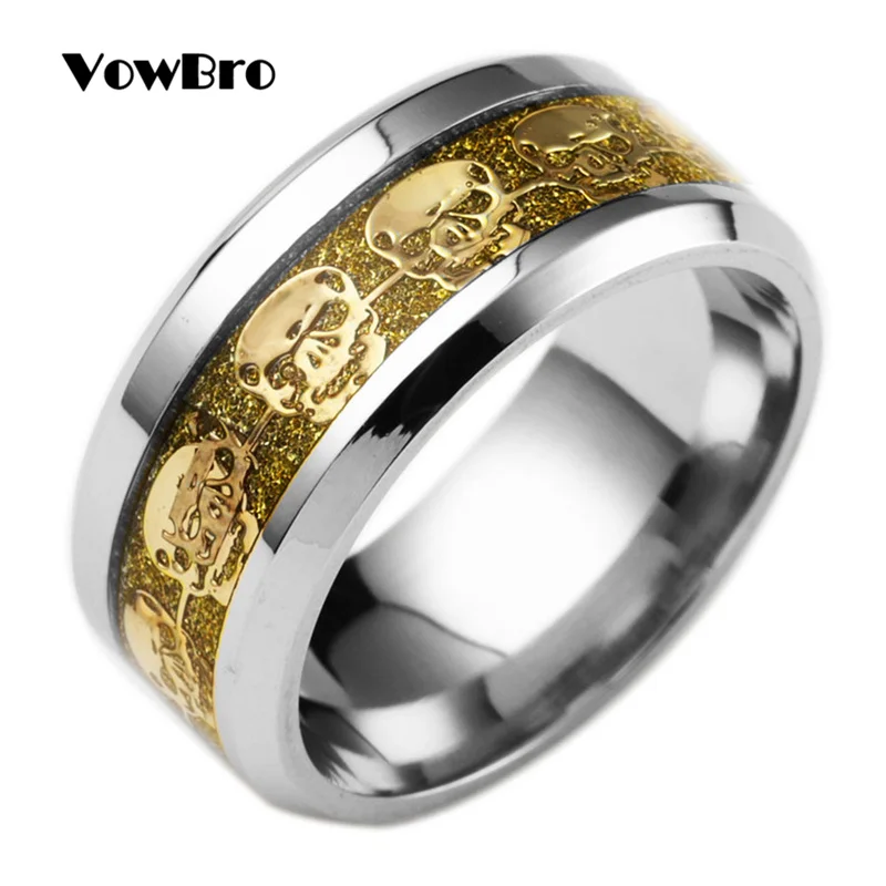 Мужское кольцо VowBro из черного вольфрама с черепом | Украшения и аксессуары