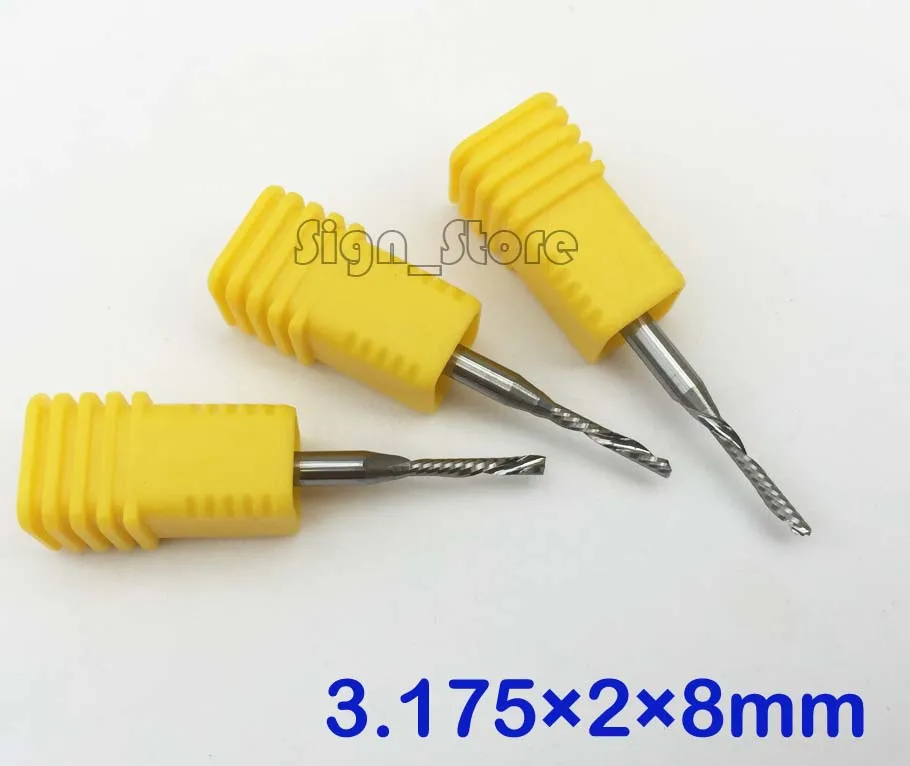 5pcs/set 3.175*2*8mm Tungsten Solide Carbide Single Flute Sprial Bits Left Hand Down Cutting Tools Left Cutting Bits
5pcs/set 3.175*2*8mm Tungsten Solide Carbide Single Flute Sprial Bits Left Hand Down Cutting Tools Left Cutting Bits