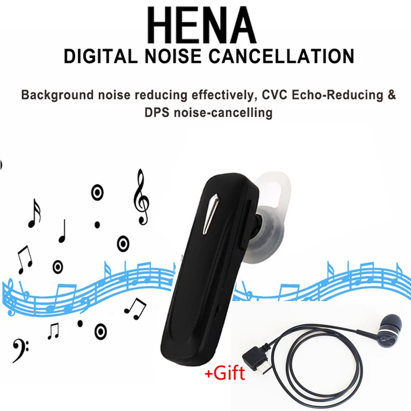 Хена Hands-free Беспроводной Bluetooth наушники гарнитуры с микрофоном Бесплатная