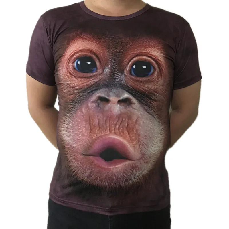 

plus-size S-5XL 3D T-shirt Mens Hot Summer Animal funny gorilla Printed T-shirts Men Casual Brand T shirt AA0094