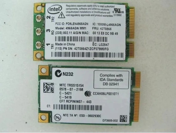 SSEA Network Card for Intel 4965 4965AGN MINI PCI-E Wlan WIFI 802.11A/G/N Wireless Card For IBM T61 T61 R61 X61 42T0865
SSEA Network Card for Intel 4965 4965AGN MINI PCI-E Wlan WIFI 802.11A/G/N Wireless Card For IBM T61 T61 R61 X61 42T0865